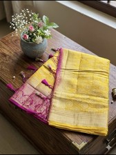 Beautiful Yellow Pink Silk