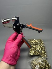 Grommet Punch Kit 10.5mm Handle Eyelet Punch Tool With 450+ Golden Grommet 3/8”