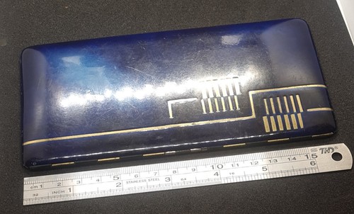 Gorgeous art deco blue - &, gold