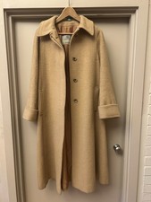 Aquascutum Coat 10-12 M Medium WoolCashmere Blend Camel Brown Cream Beige Ecru