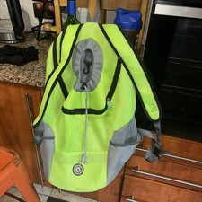 Sport Pet Backpack Carrier Lime Padded Shoulder Breathable SMALL Dog Cat used 1