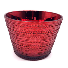 Metallic Red Beaded Glass Bowl