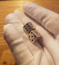 Sterling Silver Heavy Playing Dice Board Games 925 Handmade UK