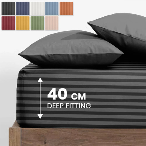 Luxury satin stripe deep - satin,