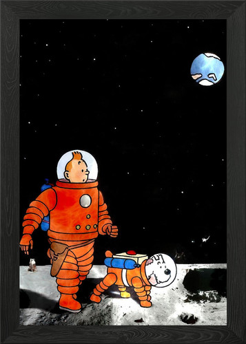 Tintin and snowy the moon - tintin,