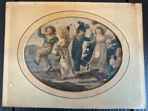 Georgian hand coloured oval - hand-coloured,