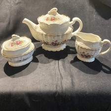 Royal Stafford Fine Earthenwear China, Tea Pot, Sugar Bowl & Milk Jug