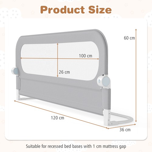 Long adjustable baby bed rail - bed,