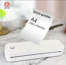Marklife D210 Portable A4 Thermal Printer, Mobile Monochrome Printer Supports A4