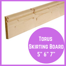 5" 6" 7" Torus Pine Wood Ogee Timber Skirting Board - 1M - 1 Meter Lengths