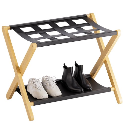 Foldable bamboo luggage - luggage, rack