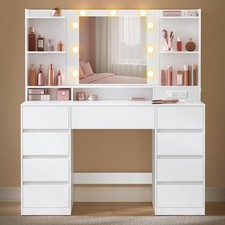Vanity Desk with Mirror and 9