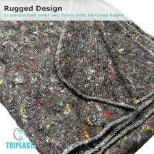 Triplast Pack of 4 X Removal Blankets (150Cm X 200Cm) | Heavy Duty Wool Mix F...