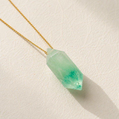 Natural green fluorite crystal - natural,
