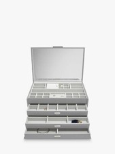 Dulwich Designs Extra Large Leather Jewellery Box - Grey