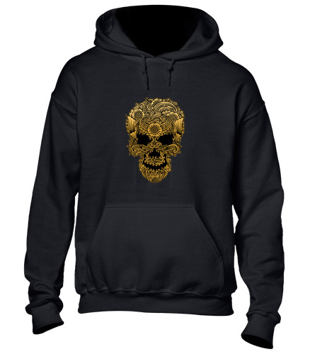 Skull ornament flowers hoody - skull,