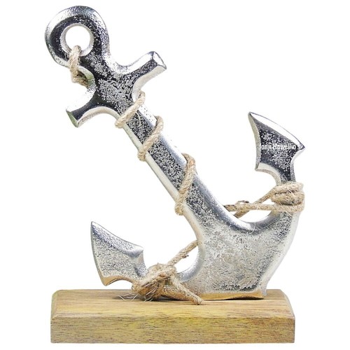Ships anchor wooden - on,