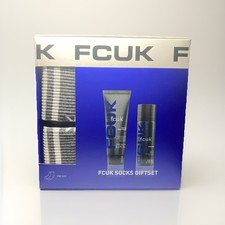 FCUK Hair & Body Wash, Body Spray & Socks Gift Set For Men's Brand New Xmas 🎄