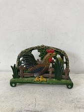 Cast Iron Cockerel Napkin Holder Rooster Letter Rack Farmhouse Kitchen Farm Life