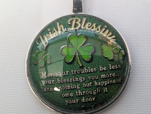 Irish blessing shamrock round - irish,