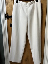 ladies jacques vert cream wide leg dress trousers size 18