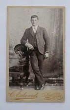 CDV OF HANDSOME MAN LEANING