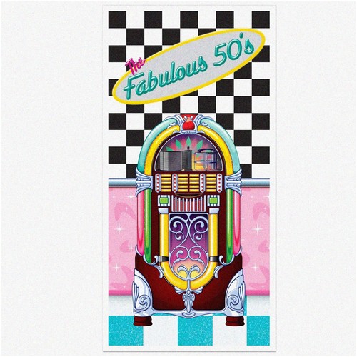 Colorful 50s jukebox - jukebox, door