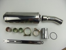 Universal STAINLESS STEEL 50mm Exhaust Silencer Motorcycle Muffler Tailpipe Can