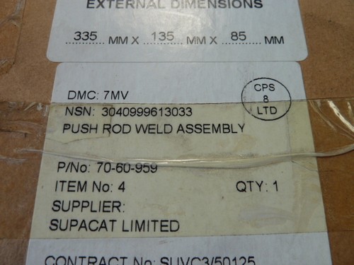 Supacat pushrod weld assembly - pushrod,