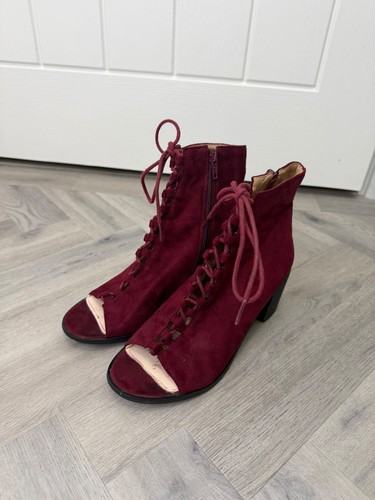 Burgundy faux suede - faux,