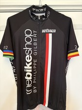 Philippe Gilbert Cycling Jersey The Bike Shop Monaco with Rainbow Stripes Size L