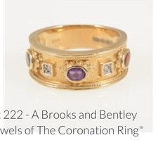 WANTED 9ct Gold Brookes and Bentley Jewels Of The Coronation Ring. WANTED