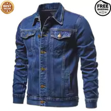 Mens Denim Jacket Jean Jacket Duke Classic Western Style Trucker Size Small-8XL