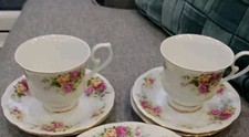 2 X Royal Wessex English Summer Roses  Cups & Saucers