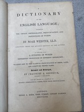 1848 Webster English Dictionary: Origin Orthography, Pronunciation & Definition