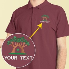 Personalised Custom Embroidered Polo shirt Trees Lawn Mower Gardening Services