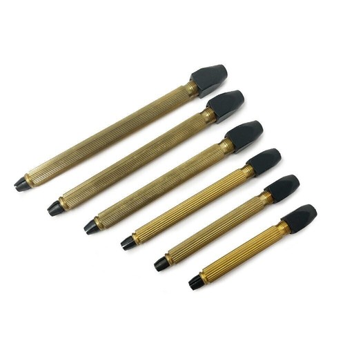 Brass pin vice set - pin, jewellers