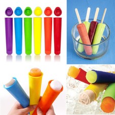 6PCS Silicone Pop Up Ice Lolly Cream Popsicle Mould Molds Frozen DIY Maker UK