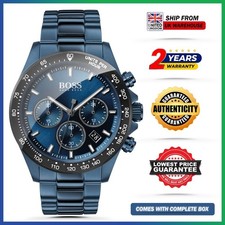 New Genuine HUGO BOSS HB1513758 Hero Sport Mens Watch Stainless Steel Blue Tone