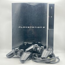 Sony PlayStation 3 Console Tested Working w/2 Controllers Original Fat PS3 Black