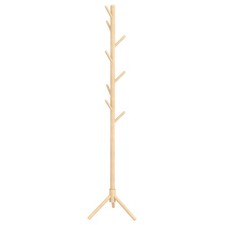 HOMCOM Coat Rack Bamboo Coat Stand with 8 Hooks for Handbags, Natural