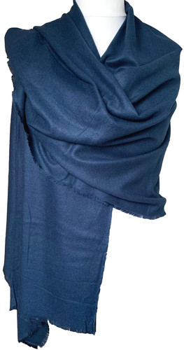 Blue pashmina blanket wrap - blue,
