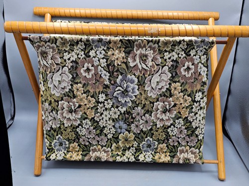 Vintage tapestry magazine rack - vintage,