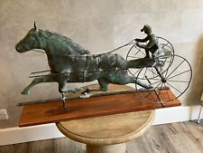 Original antique copper weather vane sulky pony & trap