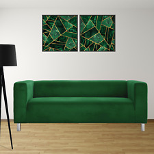 Two Seater Ikea KLIPPAN Sofa Slipcover Replacement Cover Grass Green Velvet