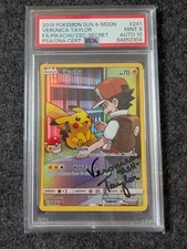 PSA 9 Veronica Taylor Ash Cosmic Eclipse Pikachu 241/236 **SIGNED SLAB**