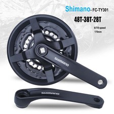 Shimano Tourney FC-TY301 6/7/8 Speed Bike Bicycle Crankset 48-38-28T UK