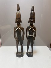 Vintage Wooden Carving Yoruba Ibeji Twins figures Nigeria