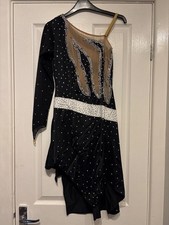 black and white latin dress