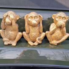 Gold Resin Three Wise Monkeys